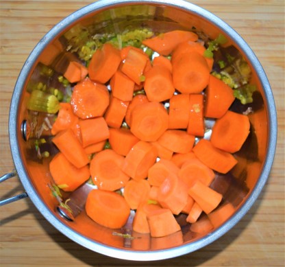 Carrots sauteed with green onion and ginger