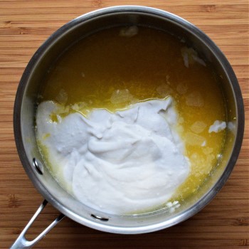 Filling ingredients: lemon juice and zest, melted butter, coconut cream, xylitol, cornstarch