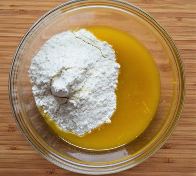 Shortbread crust ingredients: vegan butter,xylitol, flour, and lemon zest