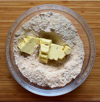Add vegan butter to the galette crust dough